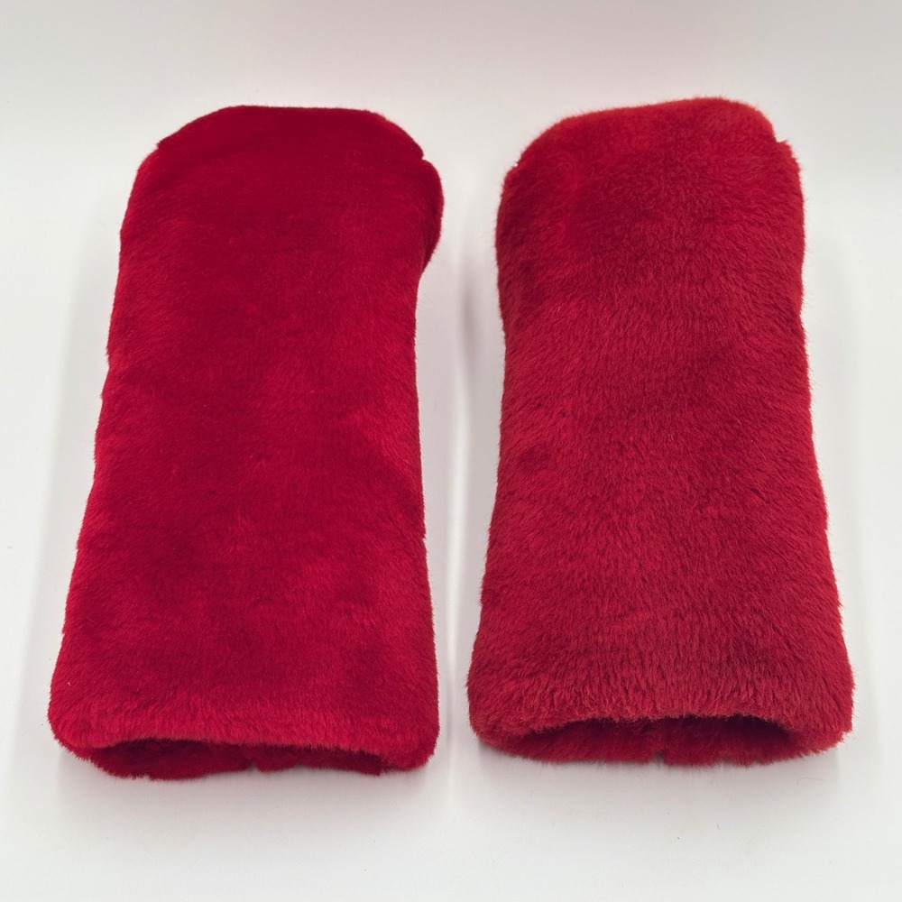 Vintage Ping Karsten Red Fuzzy Fur Golf Headcovers Set of 2 Plush 5 Wood Logo - Picture 2 of 3